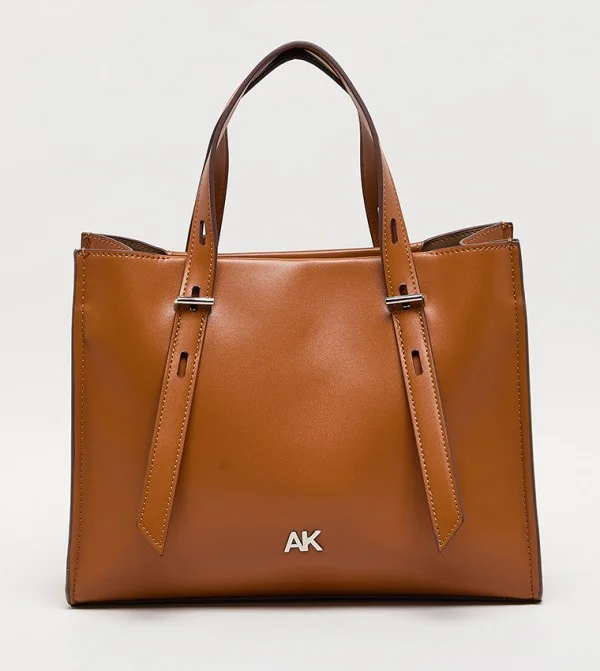 ANNE KLEIN Anne Klein Monogram Pu Zip Closure Tote Bag